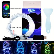 3M RGB Car Interior Ambient Guide Light Strip Decor Atmosphere Door Neon Light