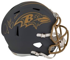 Derrick Mason Signed Ravens SLATE Riddell F/S Replica Helmet w/Yards - (SS COA)