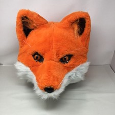 Orange Fox Furry Fursuit Style Head, Mascot Halloween Mask Cosplay-Costume Party
