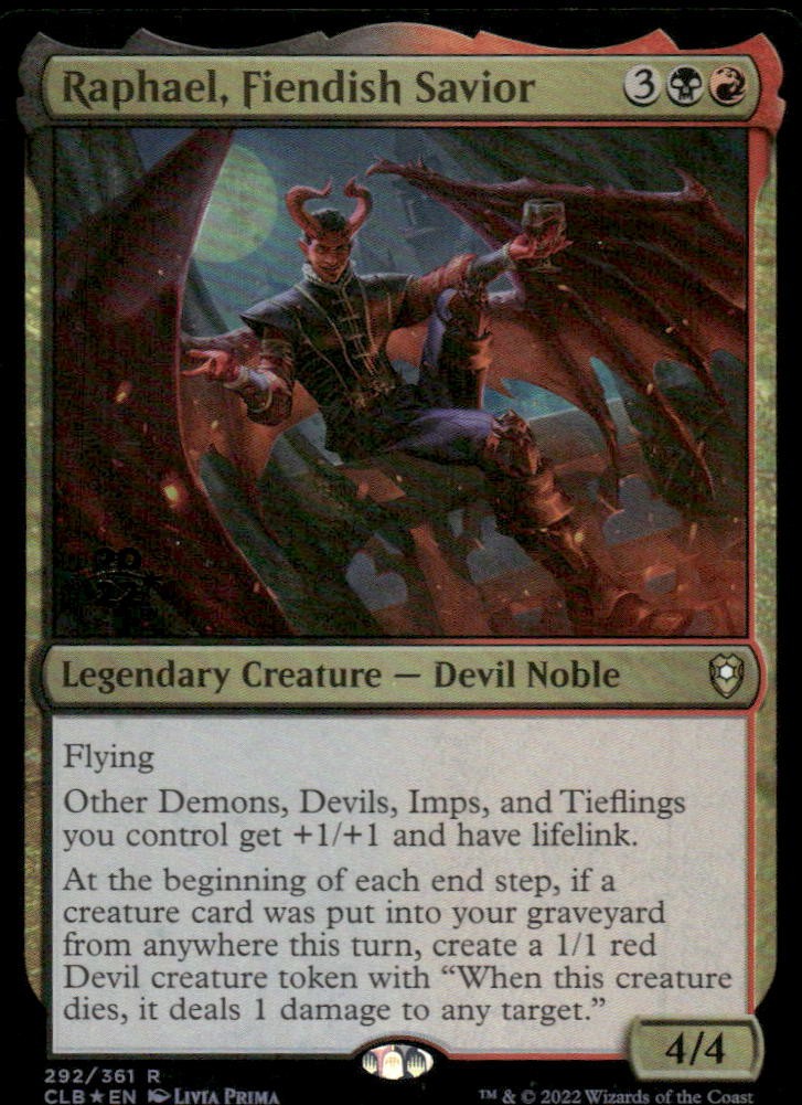 Raphael, Fiendish Savior - PRERELEASE FOIL Commander Baldur's Gate 292 MTG Magic