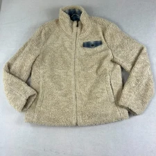 Pendleton Fleece Sherpa Jacket Women's XL Tan Acrylic Plaid Detail