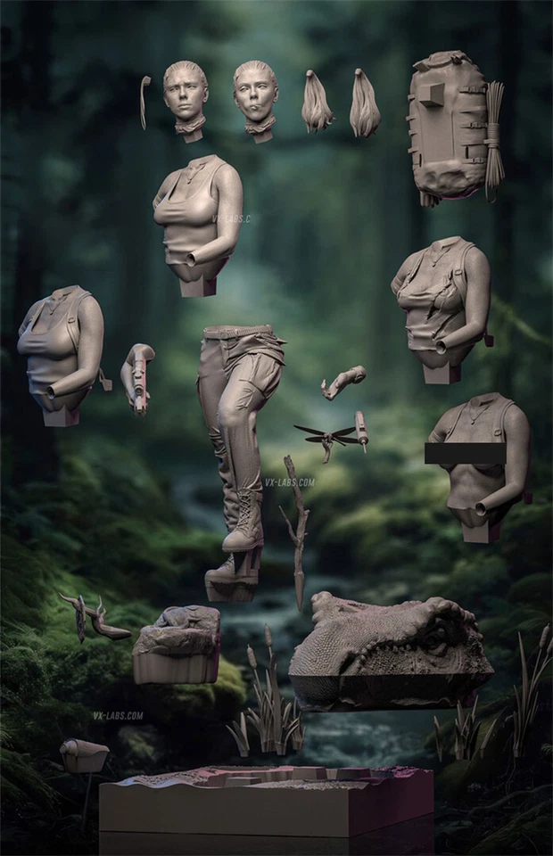 Scarlett Gunner 1/8 1/6 3D Print Model Kit Unpainted Unassembled 3 Ver NSFW - Image 3 of 4