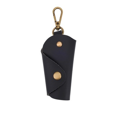 Leather Wrap Key Chain, 5.51x1.97x1.1in Black Key Holder Organizer with Keych...