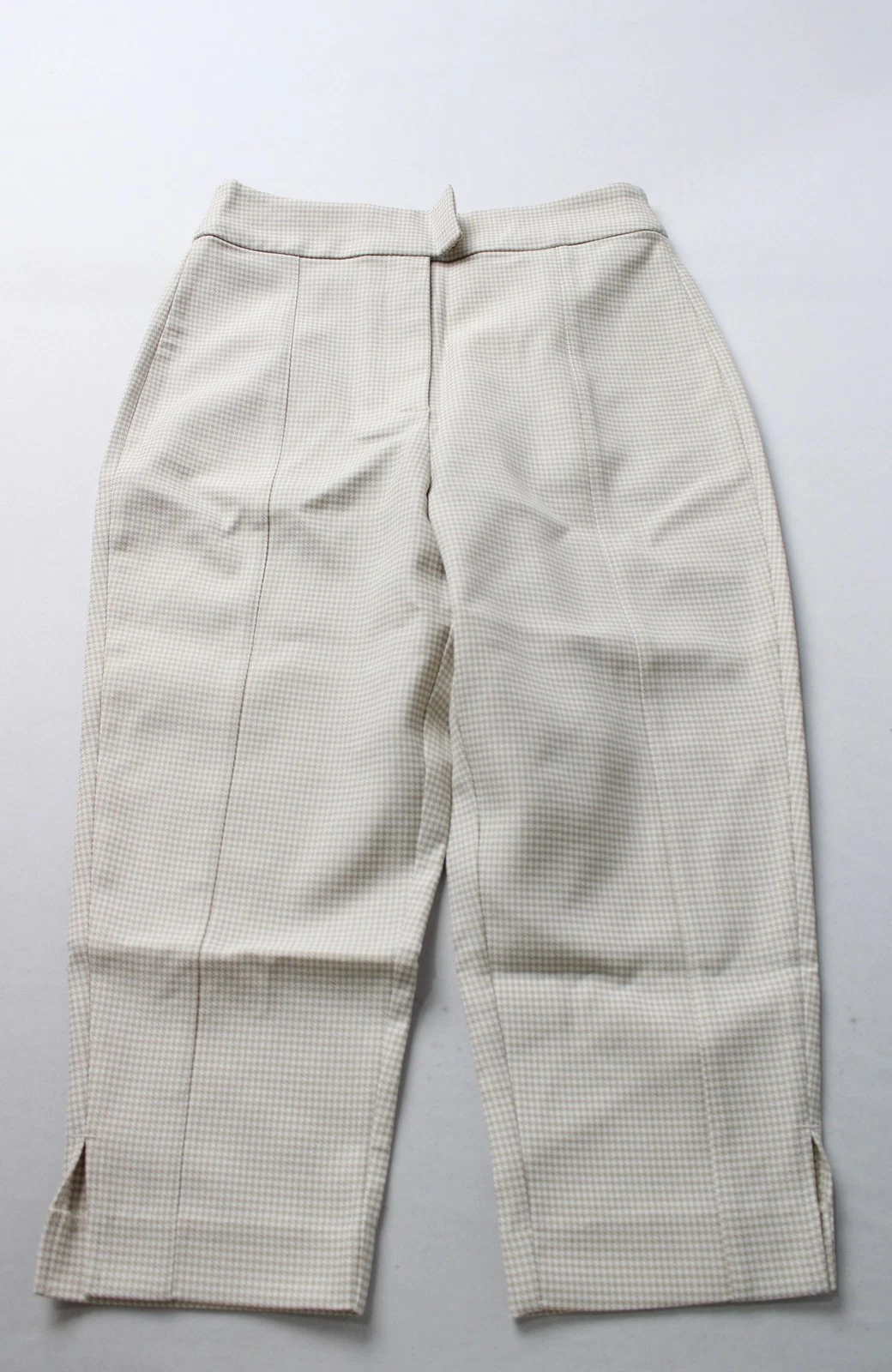 Lounge Women's Houndstooth Seam Detail Capri Trousers CG2 Beige Size US: 2 NWT