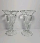 Pair of Vintage Anchor Hocking Tulip Milkshake / Parfait Footed Glasses