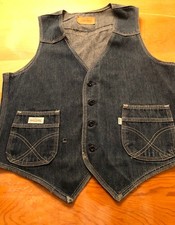 Vintage 1960s-70s LEVIS Denim Vest with COOL Front Pockets Train Engineer- WOW 
