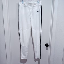 Nike Mens White Vapor Select Baseball Pants MEDIUM Piping NEW READ