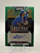 HUNTER HAAS 2025 PRIZM SENSATIONAL SIGNATURES GREEN PRIZM RC AUTOGRAPH RAYS!