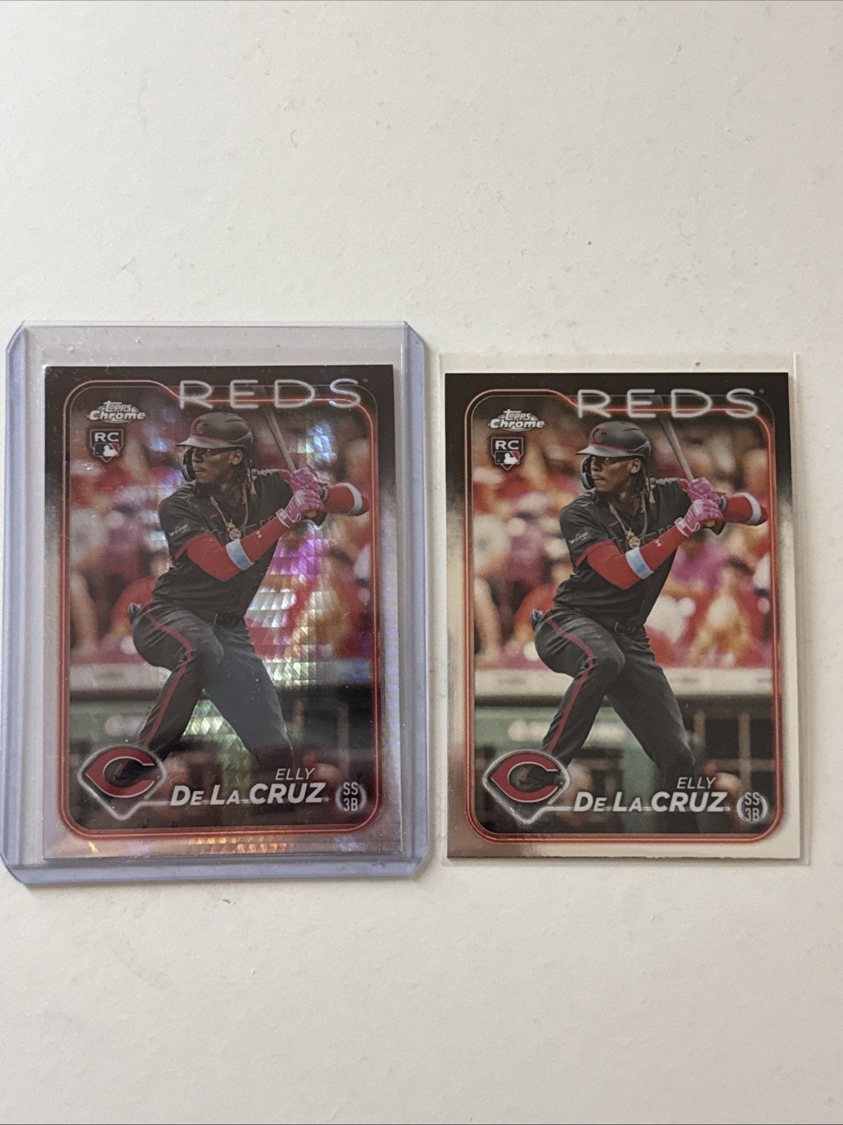 2024 Topps Chrome - Elly De La Cruz #44 Prism Refractor + Base (RC)