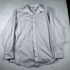 Brooks Brothers Regent Shirt Mens 16 34/35 White Check Non Iron Supima Dress