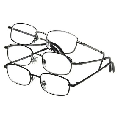Walgreens 3 Pair Value Pack +1.50 Reading Glasses in Metal Frames - NEW