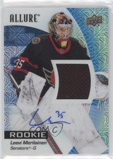 2023 Upper Deck Allure Rookies Blue Line Jersey 64/75 Leevi Merilainen Auto 0ma5