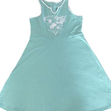 Limited Too Dress Girls Large 12/14 Sleeveless A-Line Hibiscus Graphic