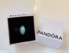 Pandora Disney Frozen Elsa Glow In The Dark Blue Glass Murano Charm S925 ALE