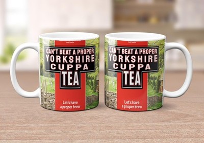 Yorkshire Cuppa Tea Mug   Proper Brew British Coffee Cup, Funny UK Tea Lover