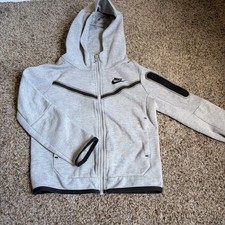 Nike Tech Fleece Grey Black Full Zip Hoodie Boy's Size XS 86B202-G4W