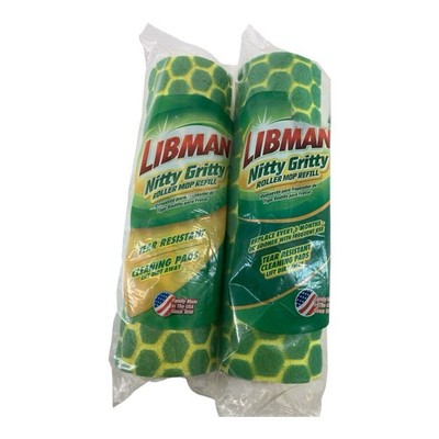 LIBMAN Nitty Gritty Roller Mop Refill Lot Of 2 New N Package W/ Free Ship
