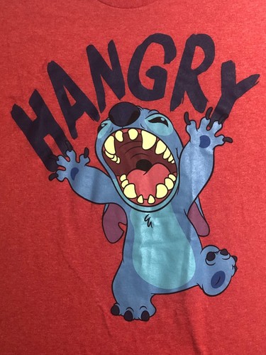 Disney Lilo and Stitch Mens Short Sleeve T-Shirt Hangry Graphic Crew Neck Size L - Picture 4 of 14