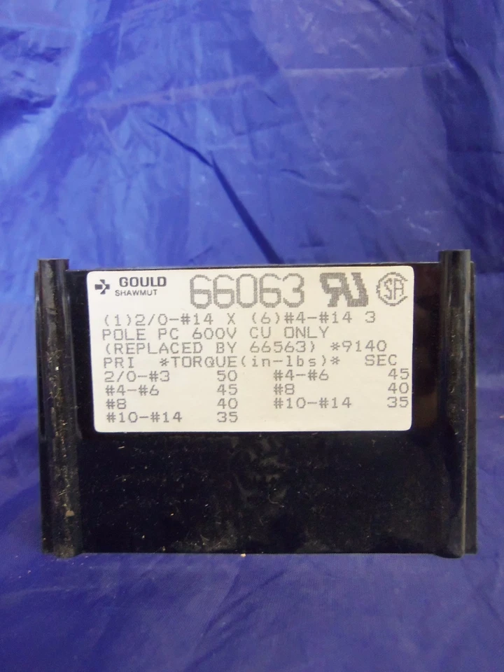 New Gould 66063 PDB Power Block 600V 3 Pole NIB - Image 3 of 4