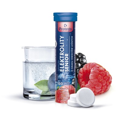 Complément Alimentaire Protego Elektrolity Senior Goût Fruits De La Forêt - 20 Comprimés Effervescents, Neuf