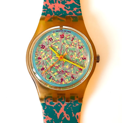 Swatch Lady Pink Drip LP107, 1988, Neu