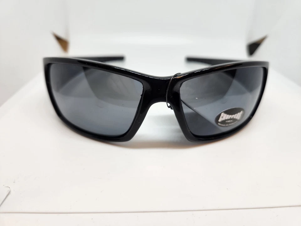 男式切碎机黑色宽寺庙摩托车骑手包裹式太阳镜  — 第 3/4 张图片