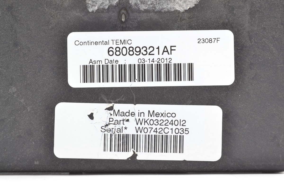 2012 DODGE DURANGO JEEP GRAND CHEROKEE FUSE BOX TIPM 68089321AF