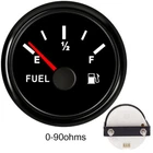 52mm/2inch Fuel Level Gauge 0-90 ohms 9-32VDC for Car Truck Boat Black USA STOCK