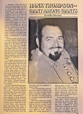 1979 Hank Thompson Country Western Singer