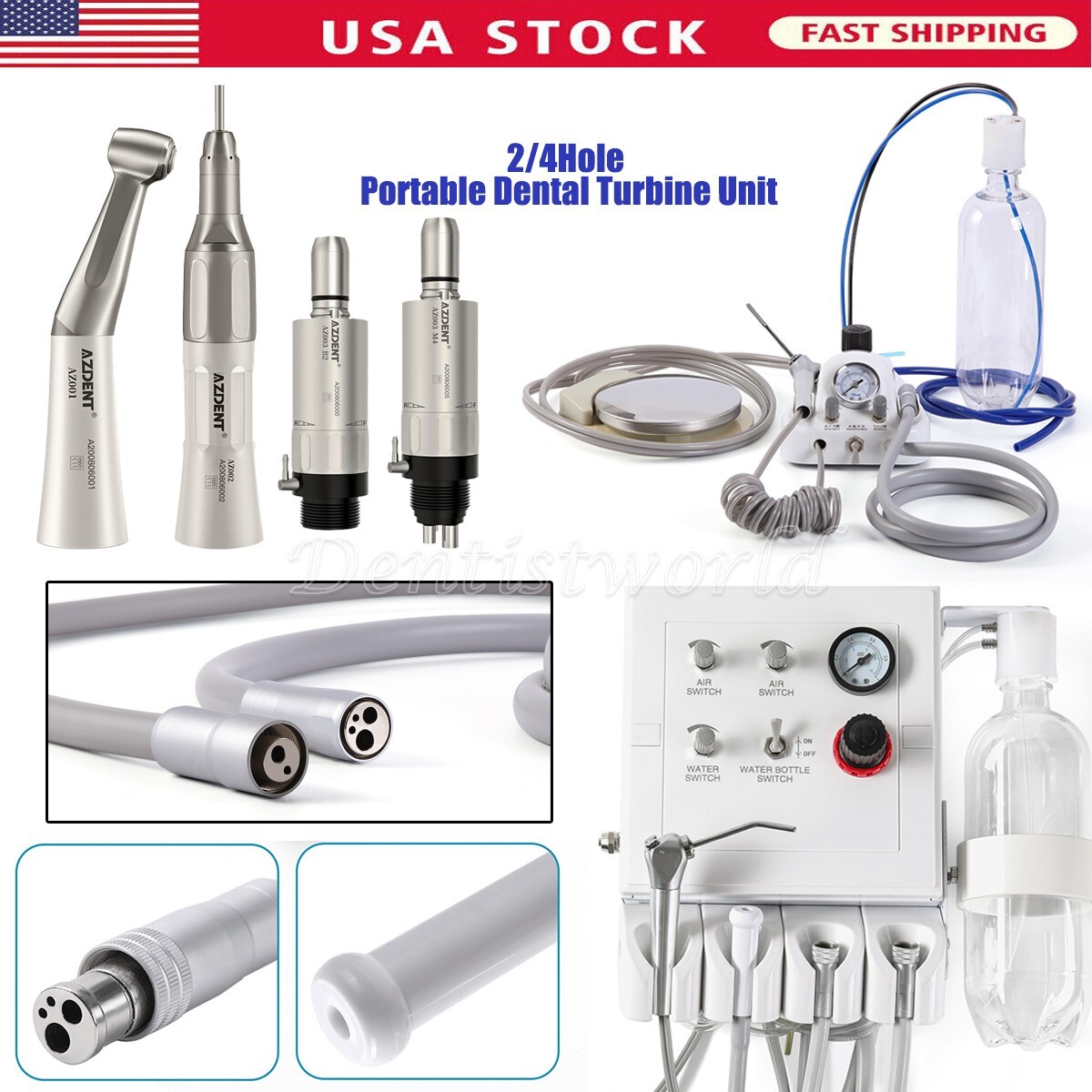 Unità Turbina Dentale Portatile Koultona 4H - Siringa 3 Vie Con Compressore Per Sedia CE