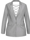 <!--F#f_0-->City Chic Small Pinstripe Business Skirt Suit Plus Size 16 Grey<!--F/-->