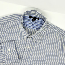 Banana Republic Shirt Mens L Blue Striped 100 Cotton Long Sleeve Button Up
