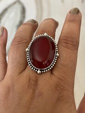 Espléndido anillo hecho a mano de plata de ley 925 con piedras preciosas de cornalina todos los tamaños AC-135