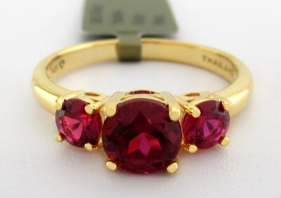 LAB CREATED RUBIN RING .925 STERLINGSILBER (gelbton) - NEU MIT ETIKETT