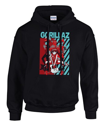 Gorillaz Rock Music Logo Hoodie Kapuzenpullover Schwarz -31001 -SW