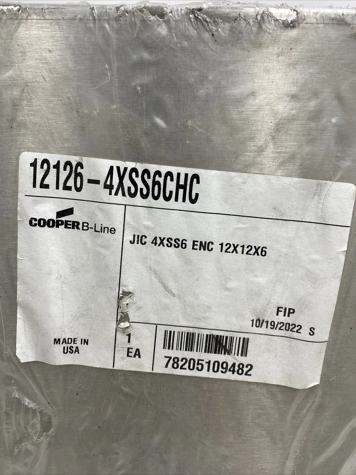 Cooper B-Line 12126-4XSS6CHC Acero Inoxidable JIC Caja con Bisagras 12 x 12 x 6" Foto 2 de 4