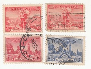 Australia 1936. Joining Cables & 100 years of South Australia. Sc#157, 159-60