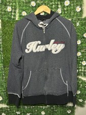Vintage Y2K Hurley Spellout Striped Embroidered Full Zip Hoodie XL Skate Surf