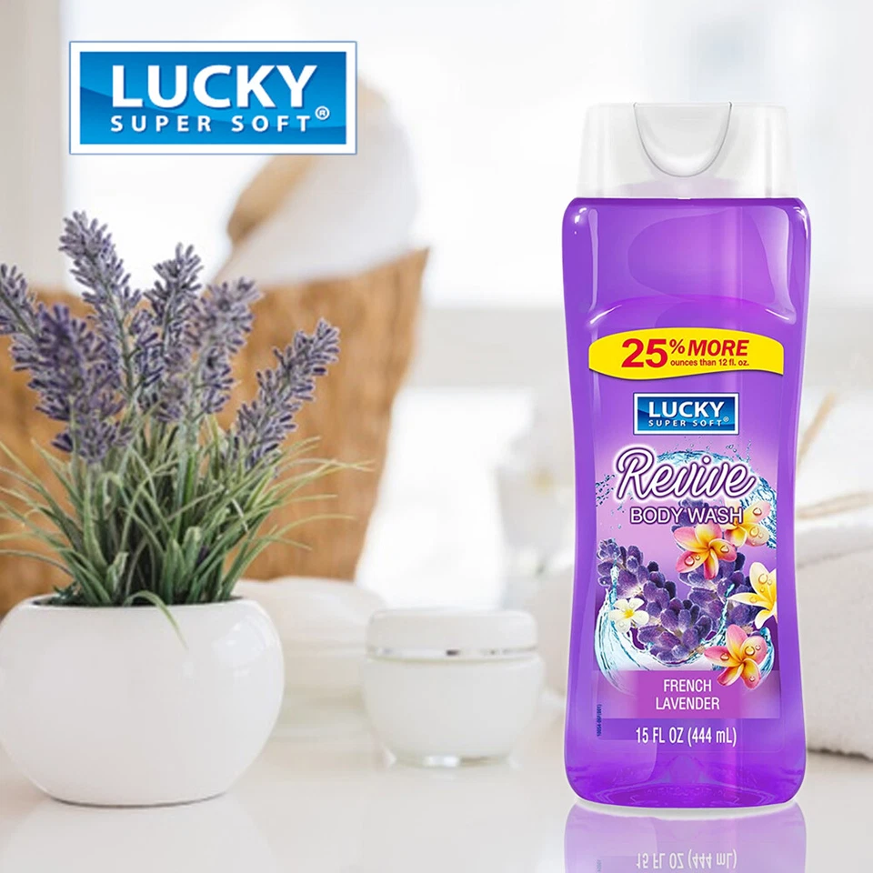 Jabón corporal Lucky Super Soft Revive. Calmante e hidratante. Lavanda. 15 fl.oz Foto 3 de 3
