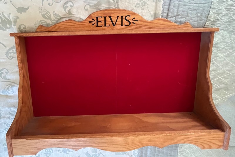Rare Elvis Large Whiskey Decanter Wood Designer Display Stand   You Pay Shipping