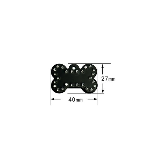 Double sided Quality Engraved Rhinestone Dog Bone Tag For Dog Collar With - Picture 3 of 3