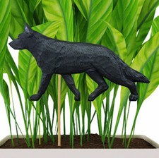 Estaca de selección de jardinera de pastor alemán negra