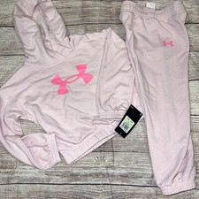Under Armour Little Girls Size 4 Crop Hoodie Sweatshirt Joggers Set NEW