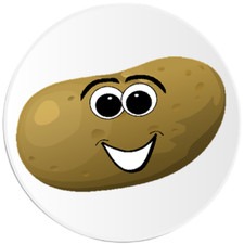 Smiling Potato - 3 Pack Circle Stickers 3 Inch - Vegetable Veggie Friend Cute