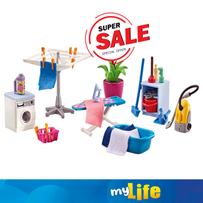 Playmobil My Life 6557 Laundry Room Dollhouse addon No Box !!