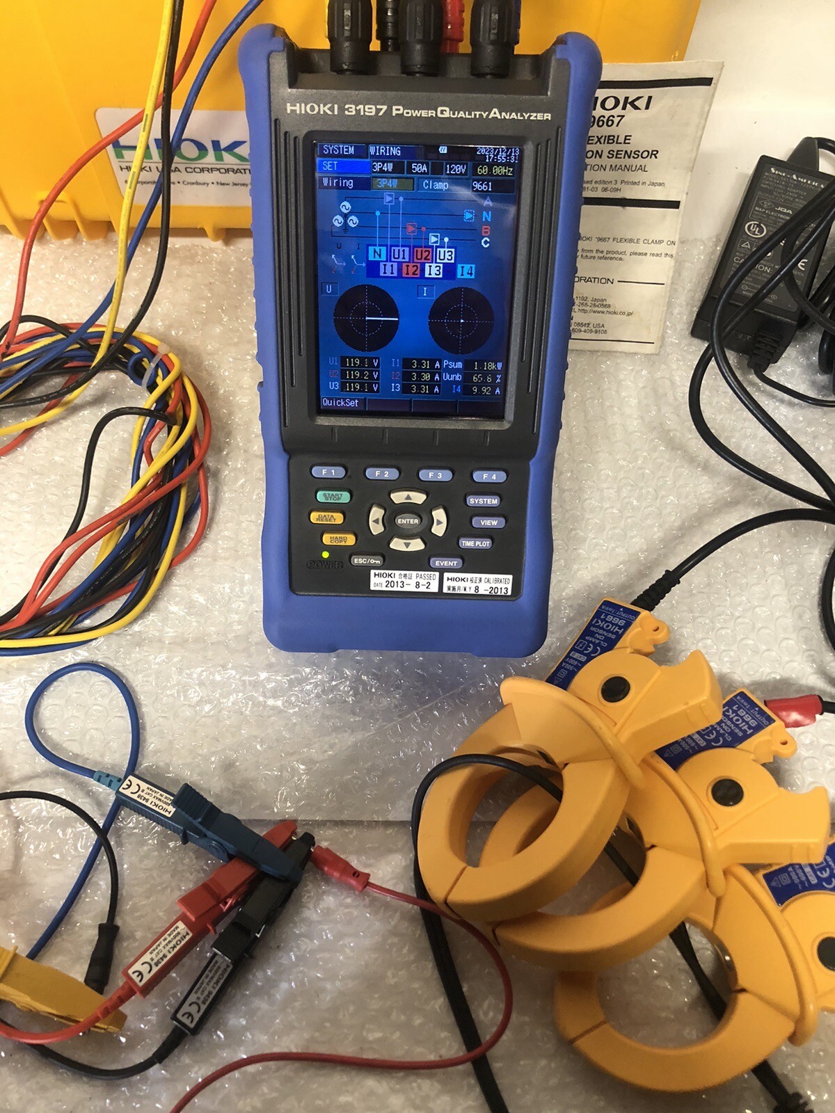 HIOKI 3197 Power Quality Analyzer Logger w/Battery,Power S, V Terminals