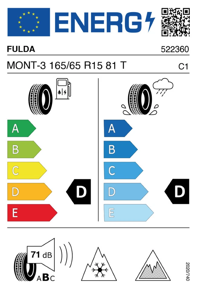 Winterreifen Renault Twingo III Fulda 165 65 + 185 60 R15 vier Stück Fabrikneu - Bild 2 von 4
