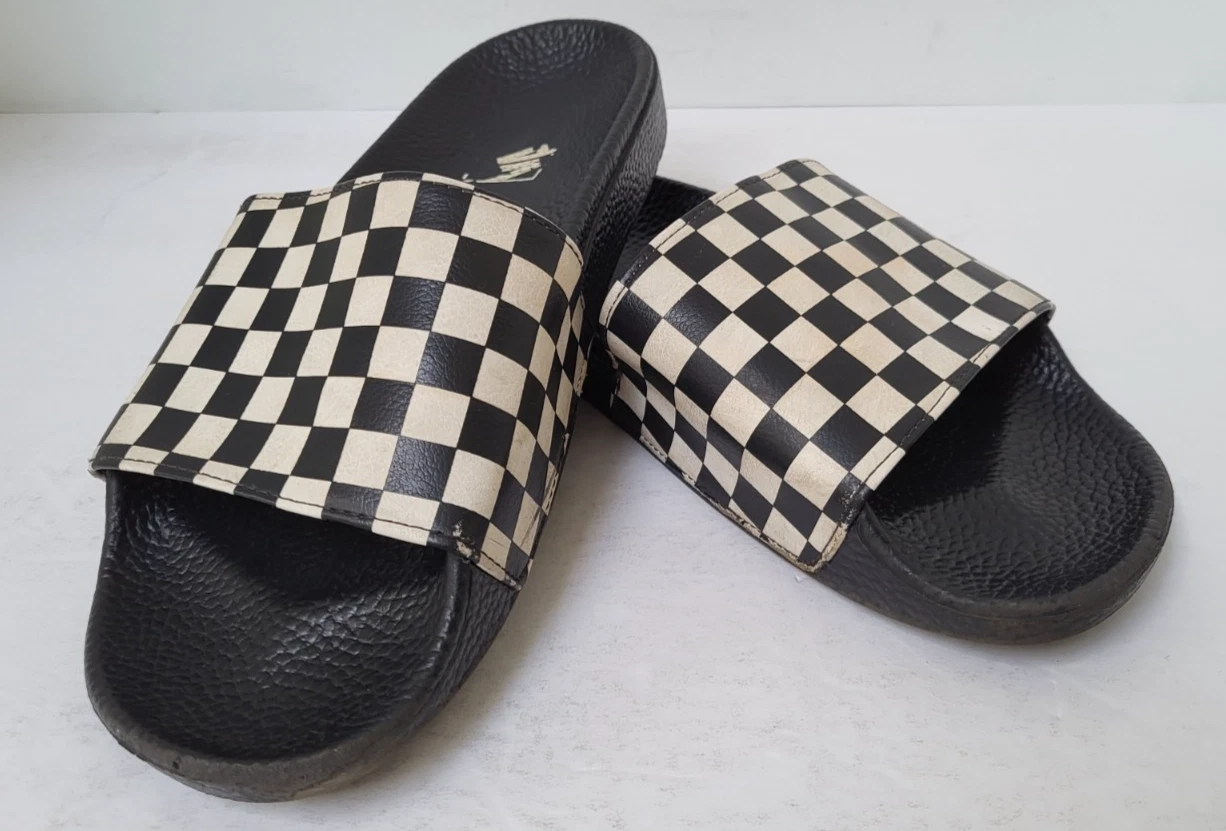 Sandali slip on VANS Off The Wall a scacchi slides uomo taglia 8 nero bianco