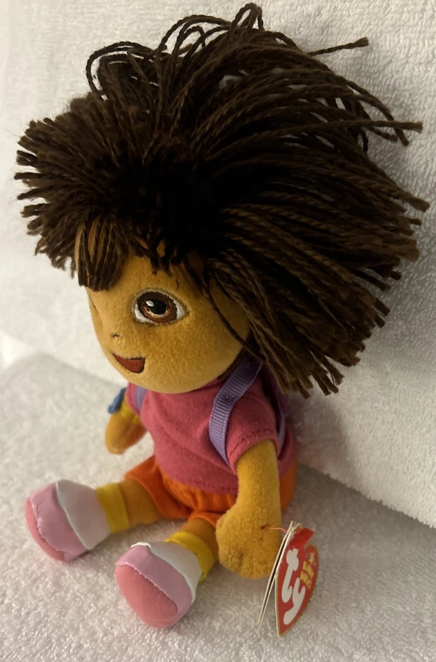 Original 2009 Beanie Babie Dora the Explorer TY Nick JR TV Stuffie Stuffed Doll - Image 3 of 4
