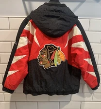 VTG RARE APEX ONE CHICAGO BLACKHAWKS "SHARK TOOTH" FULL ZIPP JACKET SIZE XL Mint